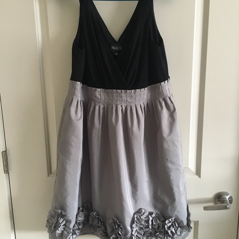 Nice Knee High Black and Gray Evening Dress.